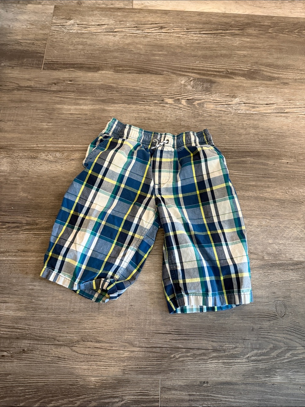 George Plaid Blue Cotton Kids Shorts